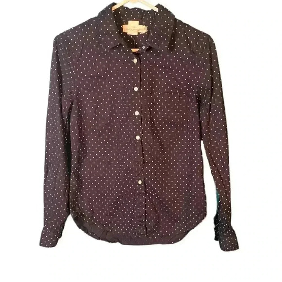 H&M Navy Polka Dot Button Down Shirt - Picture 1 of 6